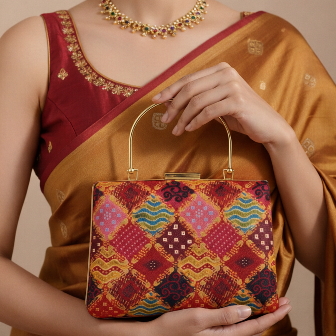 Artklim Classic Ethnic Embroidered Clutch