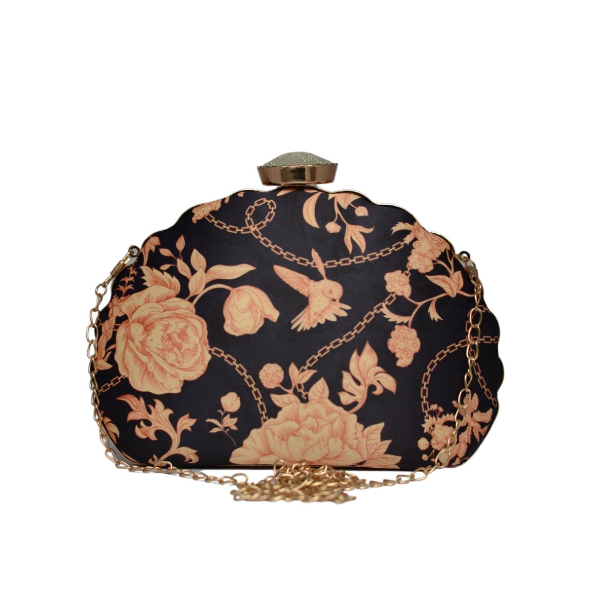 Artklim Floral Printed D-shape Clutch