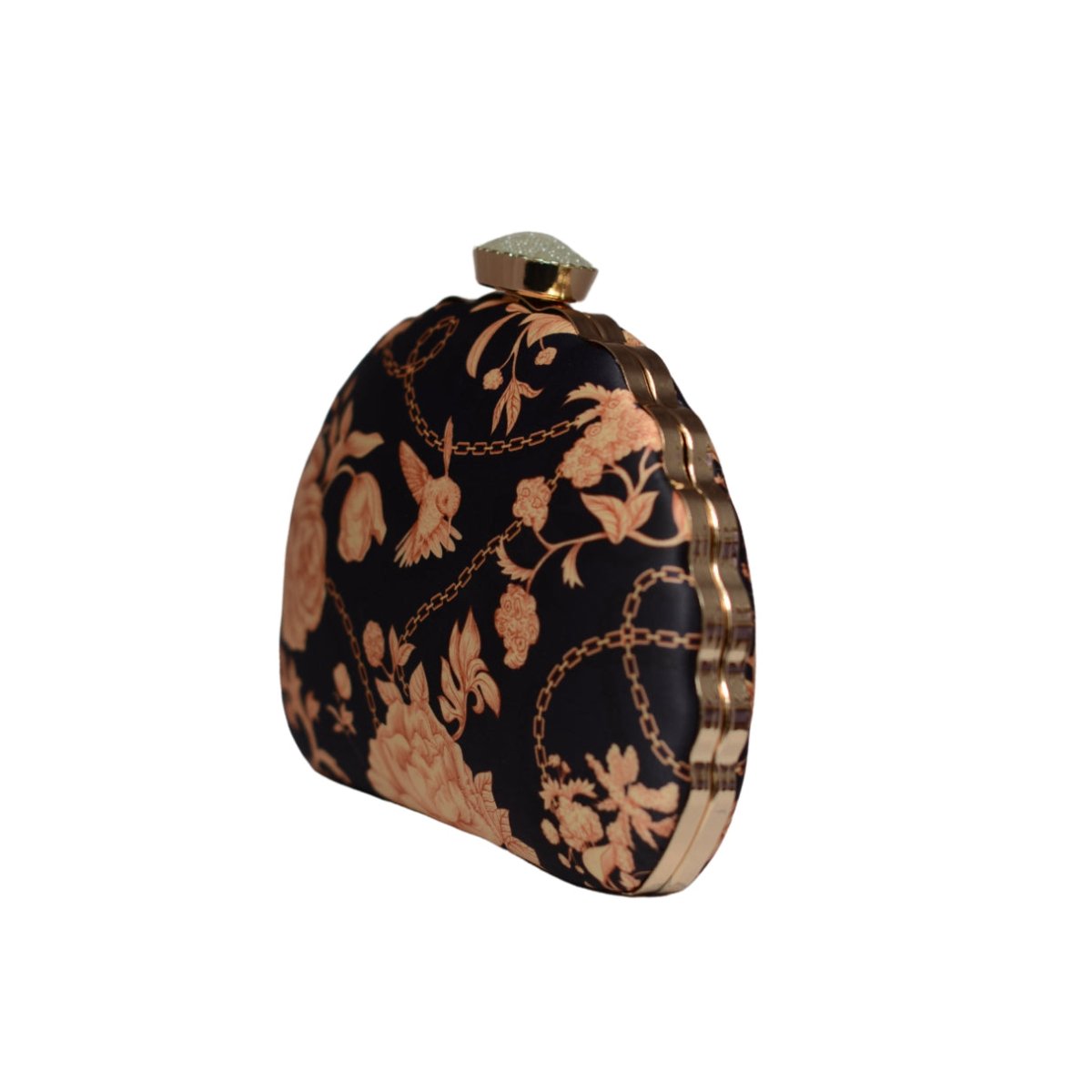 Artklim Floral Printed D-shape Clutch