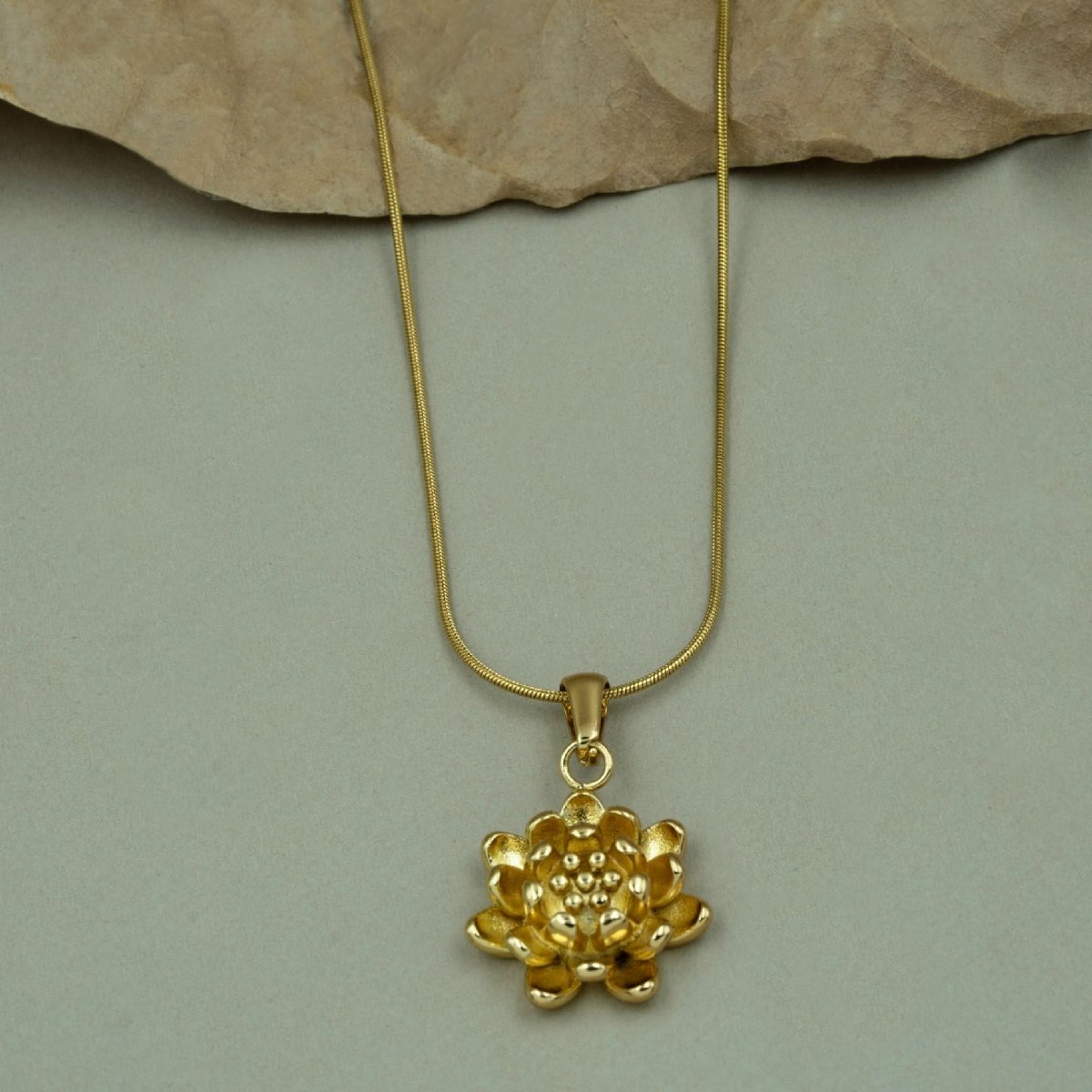 Artklim Gold Plated Flower Pendant Necklace