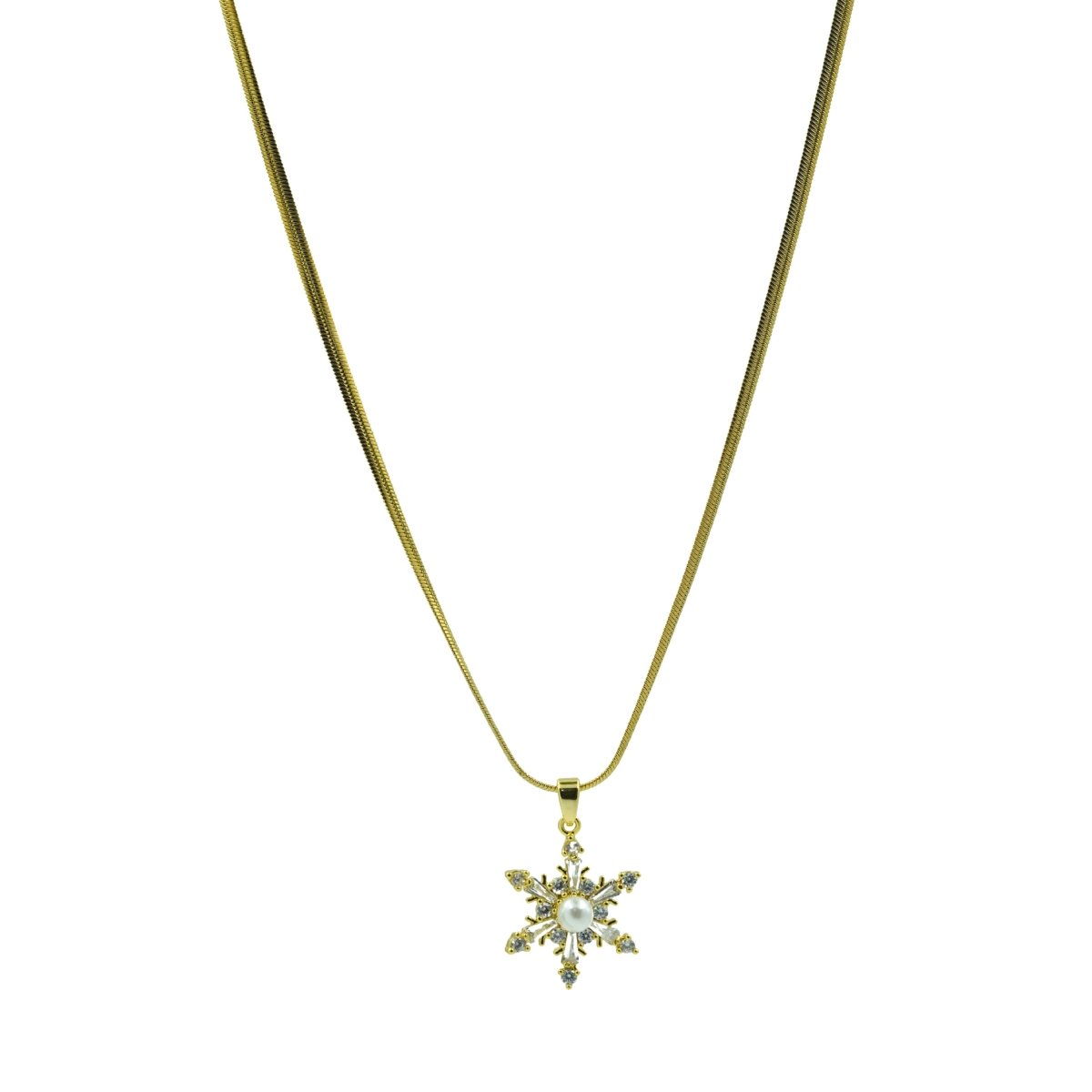 Artklim Gold Plated Snowflake Pendant Necklace