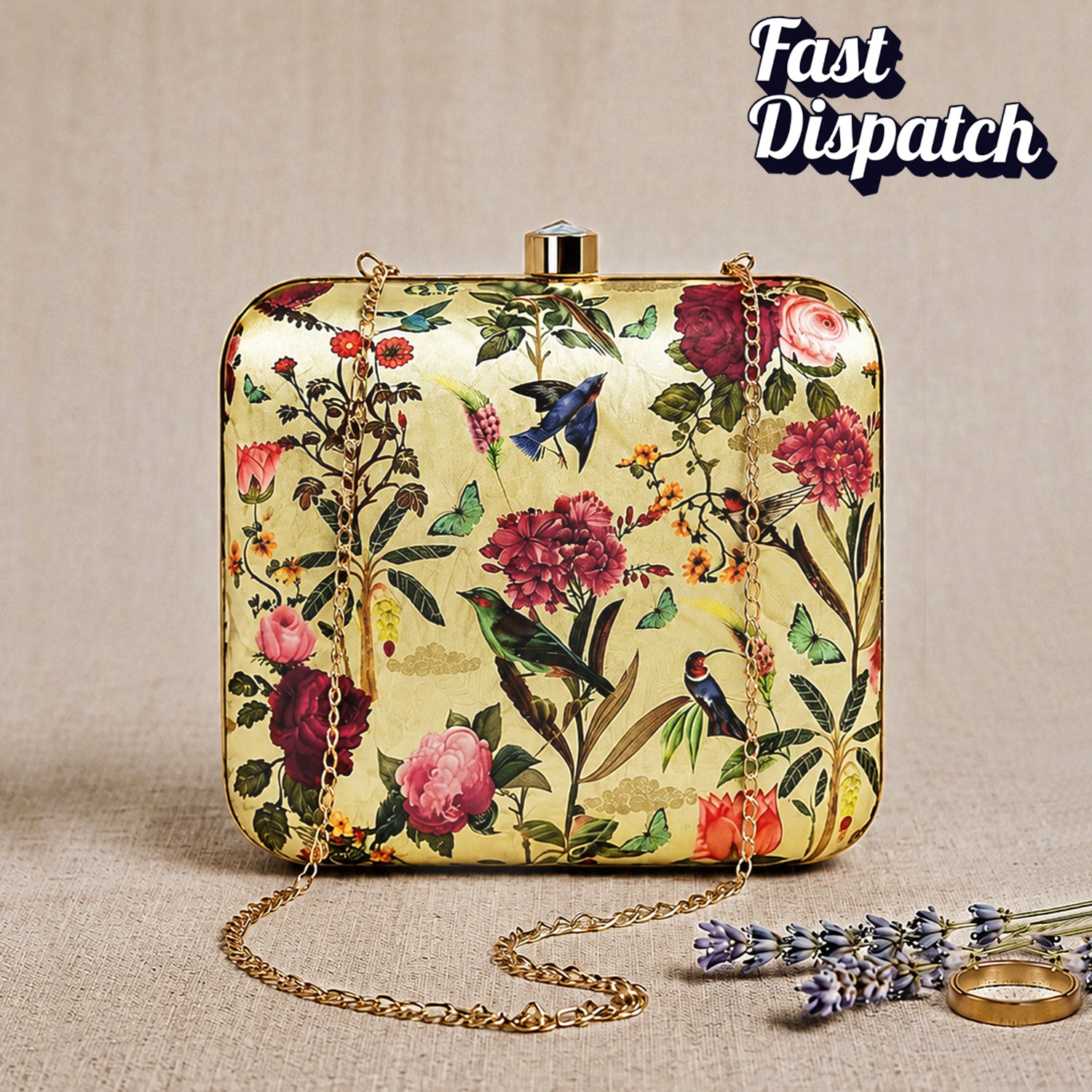 Artklim Floral Vintage Clutch Bag