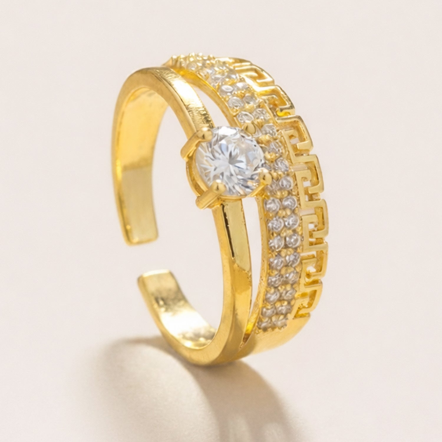 Artklim Gold-Plated Imperial Greek Key Anti-Tarnish Ring