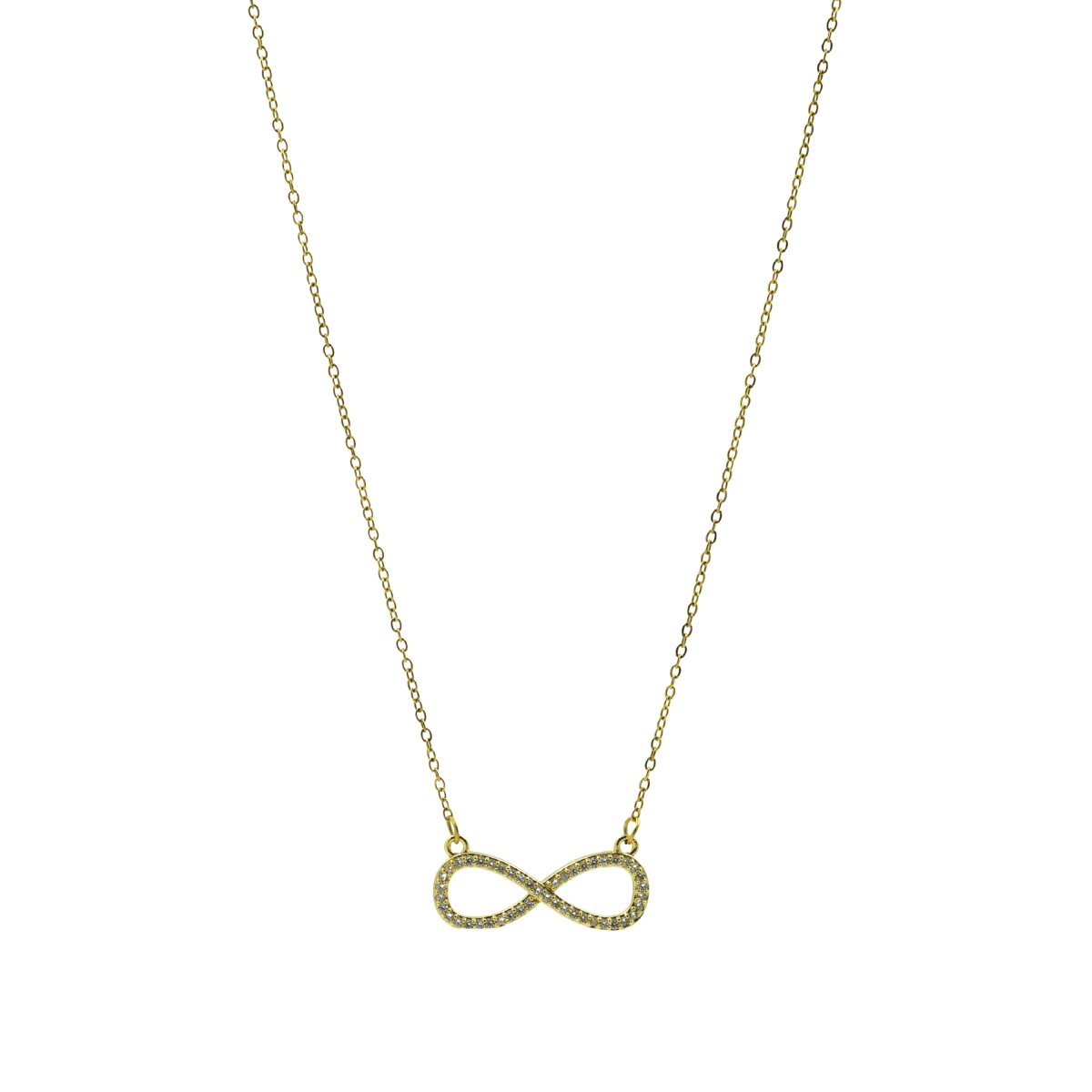 Artklim Gold Plated Studded Infinity Pendant Necklace