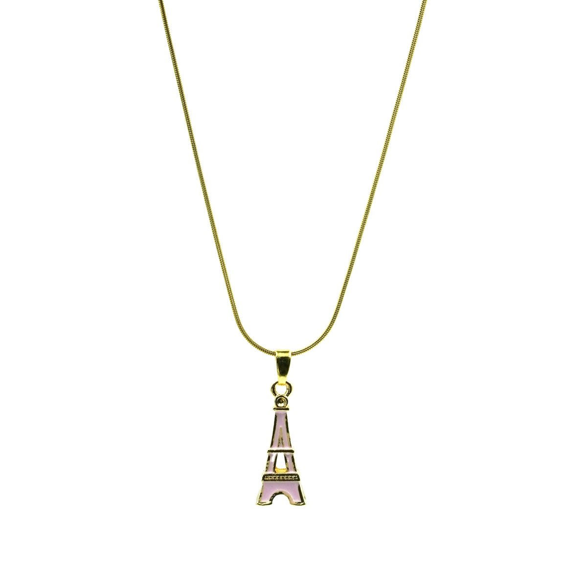 Artklim Gold Plated Eiffel Tower Pendant Necklace