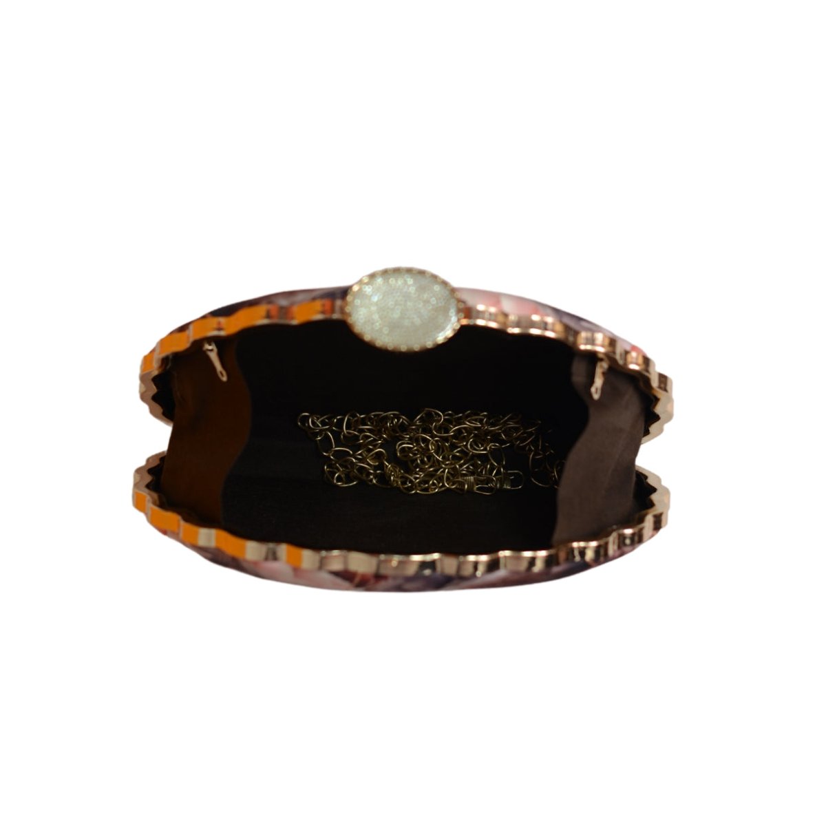 Artklim Rose Printed D-shape Clutch
