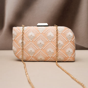 Artklim Golden Petal Embroidered Clutch
