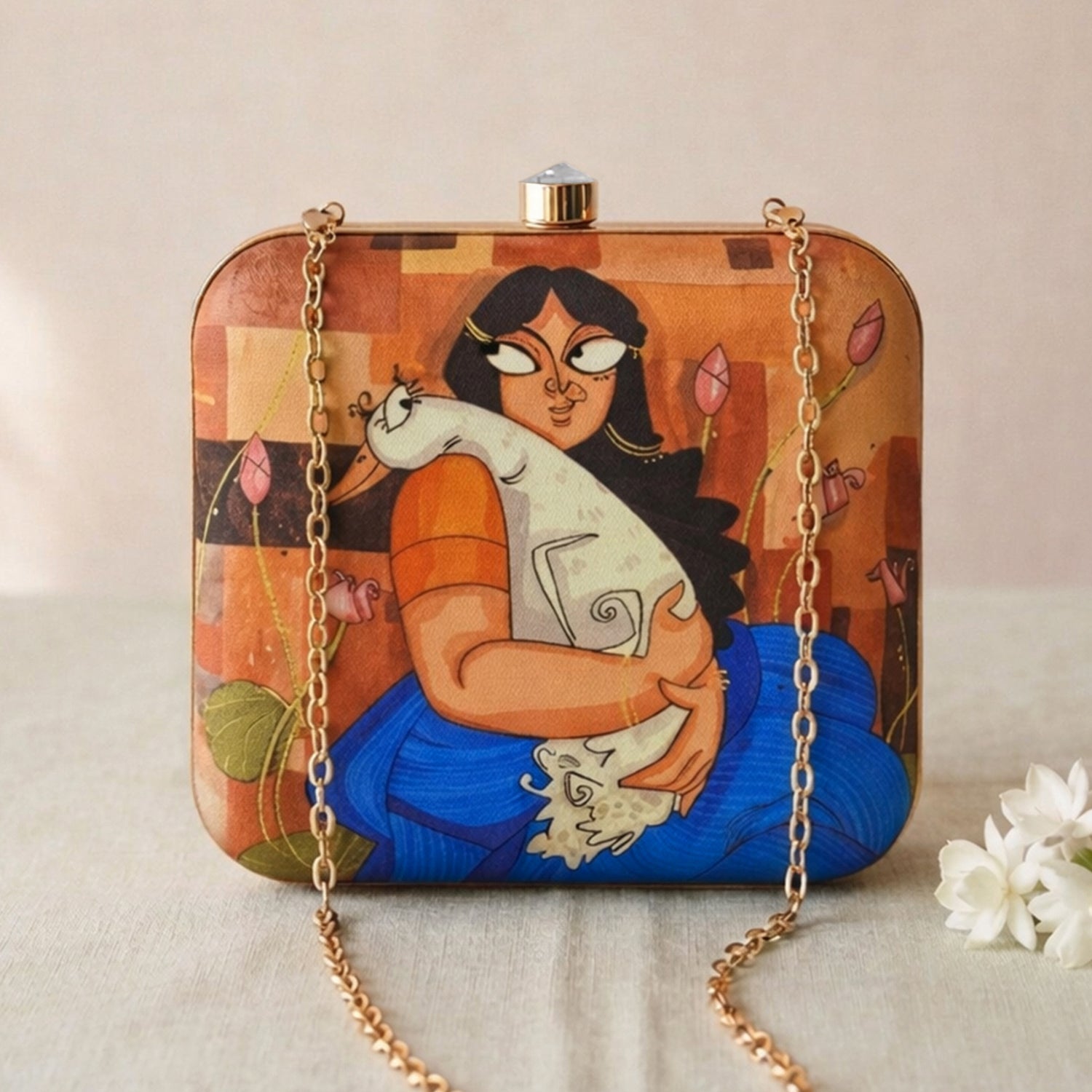 Artklim Whimsical Bond  Artistic Companion Printed Clutch