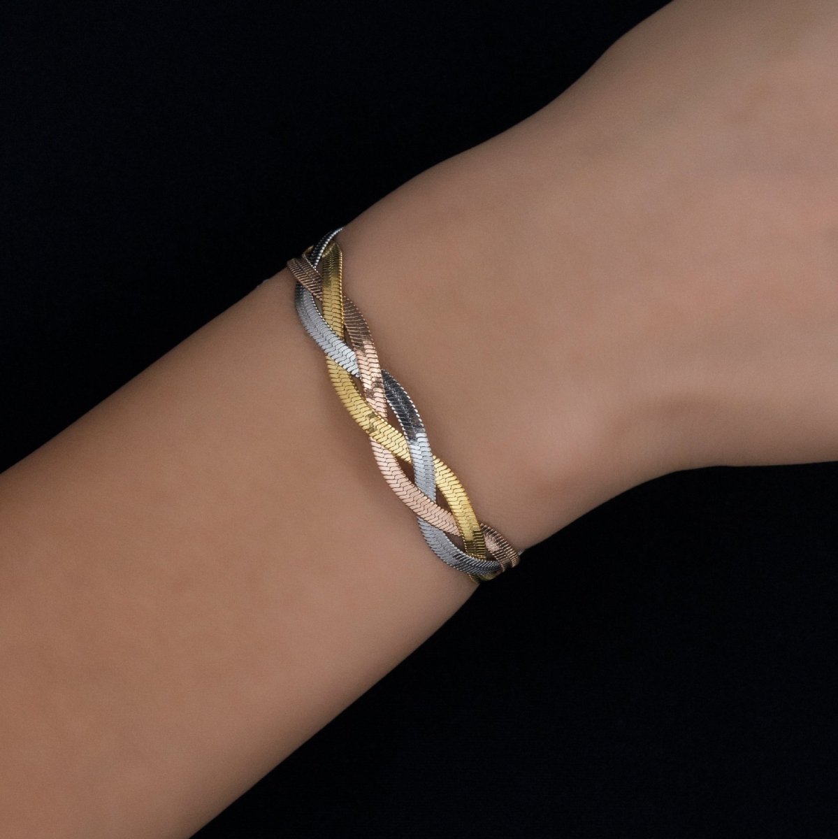 Artklim Triple Layered Snake Chain Bracelet