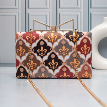 Artklim Imperial Fleur Motif Printed Clutch
