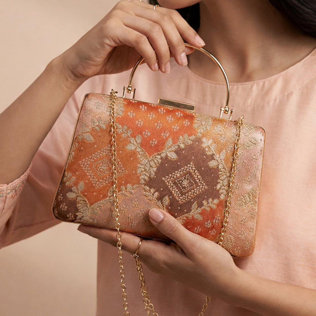 Artklim Ethnic Multicolor Embroidered Clutch