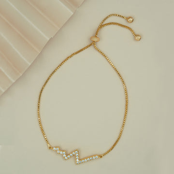Artklim Gold Plated Zig Zag Design Slider Bracelet