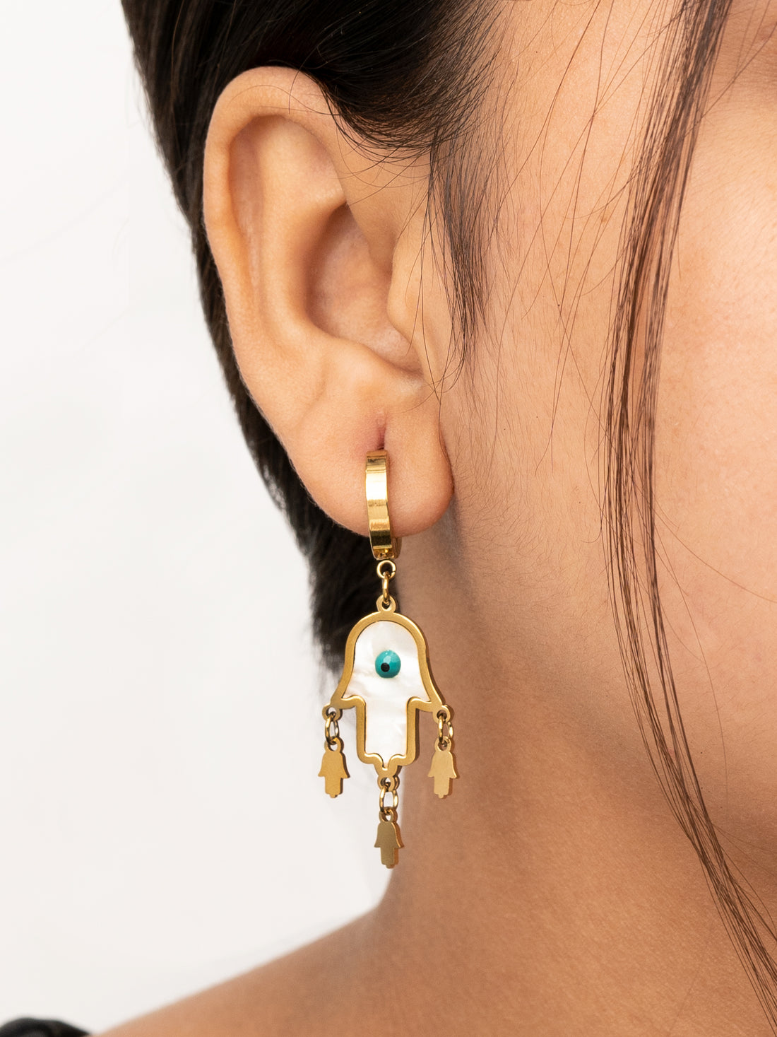 Artklim Hamsa Hand Anti-Tarnish Earrings