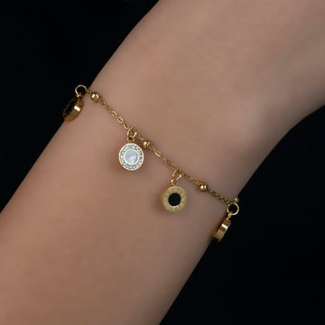 Artklim Round Roman Numerals Charms Bracelet