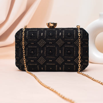 Artklim Textured Glamour Embroidery Clutch