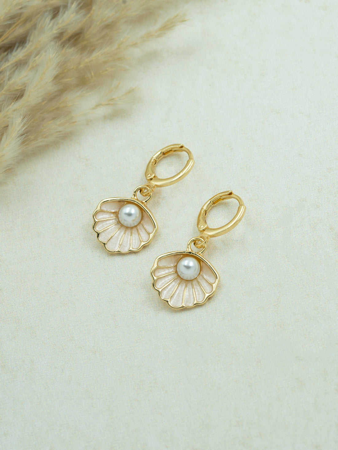 Artklim Shell Pearl Drop Anti Tarnish Earrings