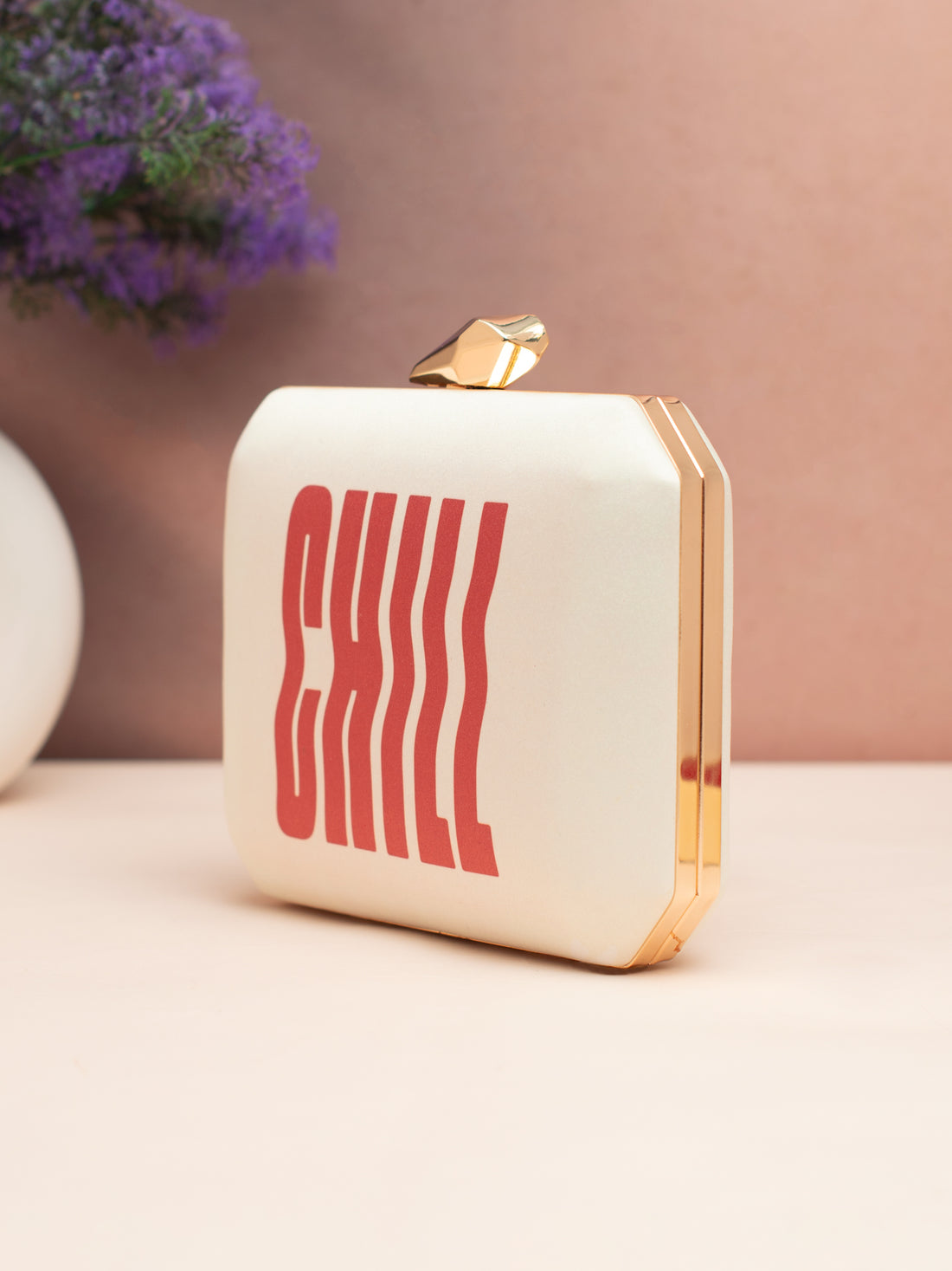 Cream & Crimson Chill Clutch