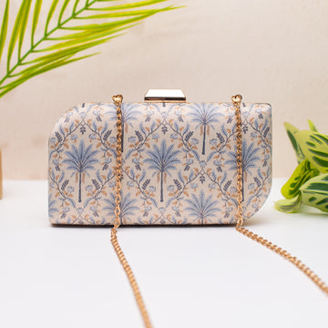 Artklim Blue Breeze Printed Clutch