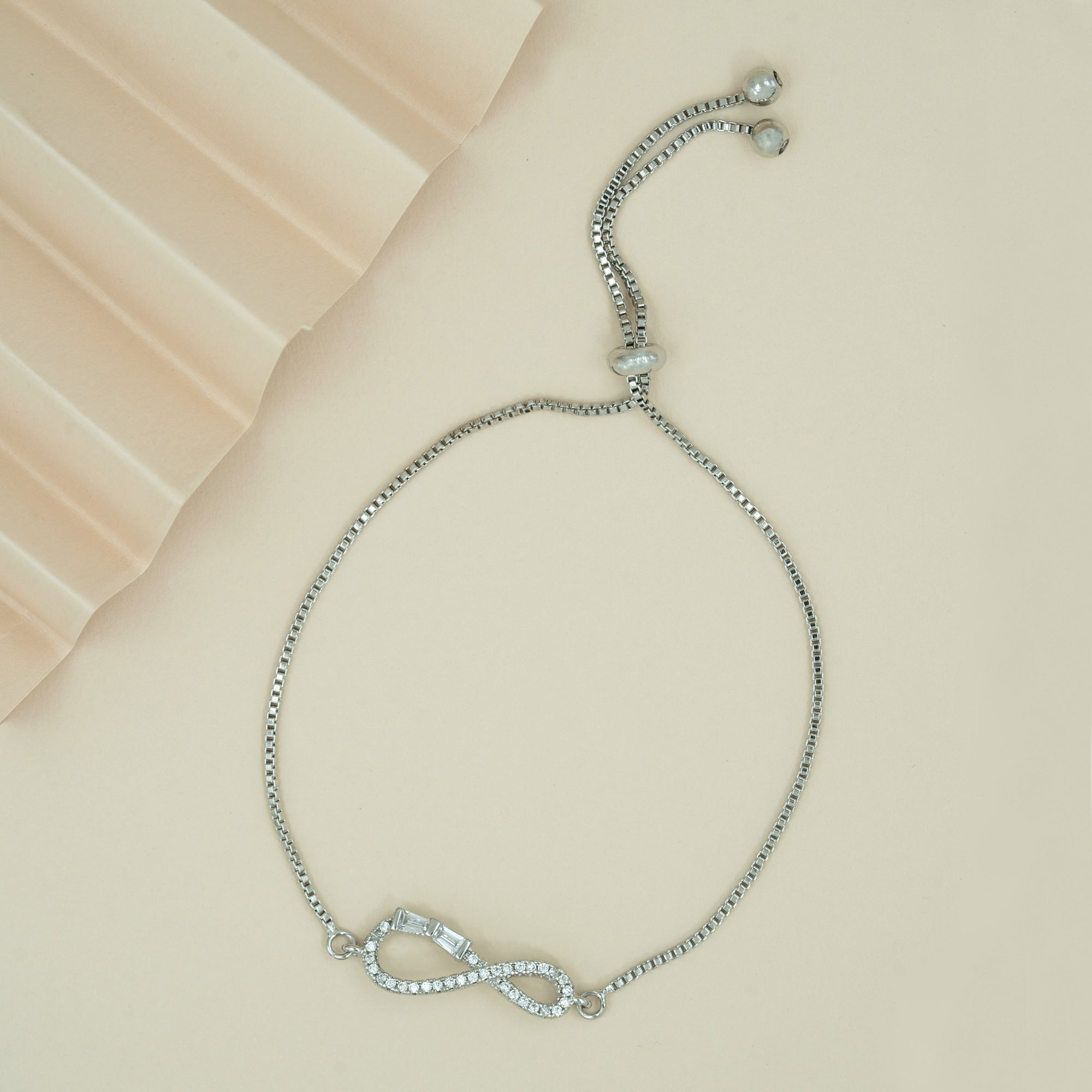 Artklim Silver Plated Infinity Symbol Slider Bracelet