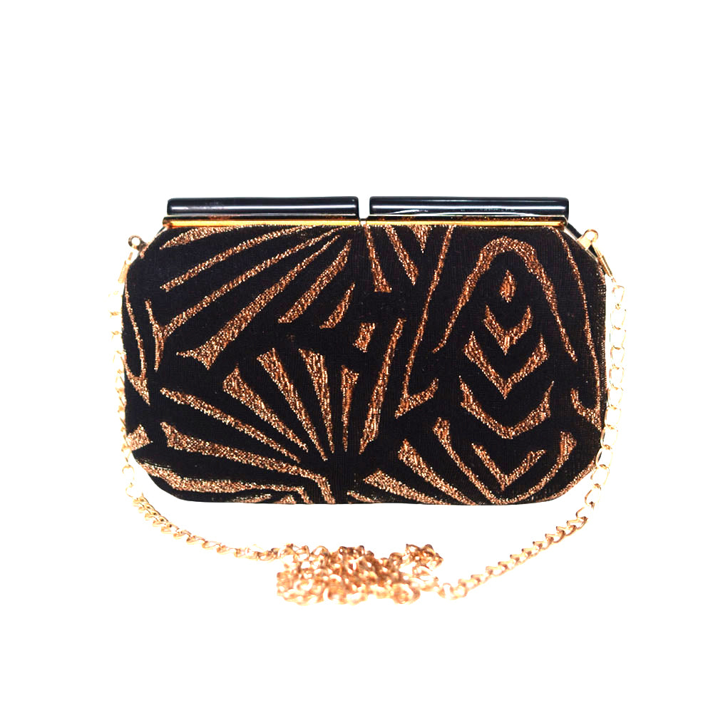 Strip Pattern Evening Clutch