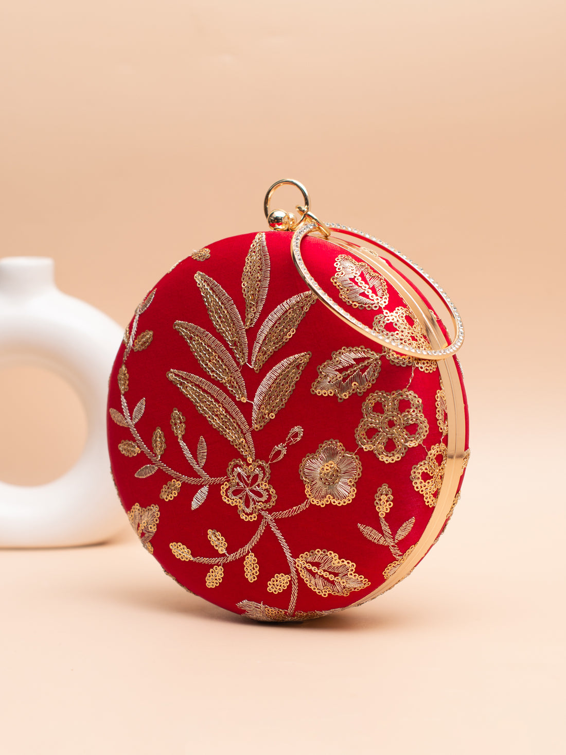 Artklim Red with Golden Floral Motif