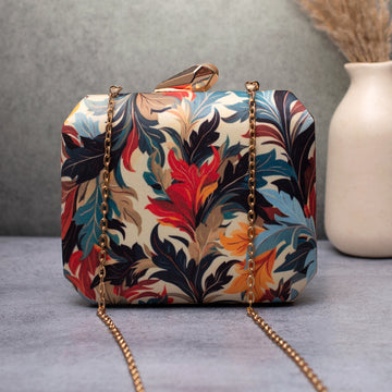 Artklim Multi - Color Floral Pattern Printed Clutch