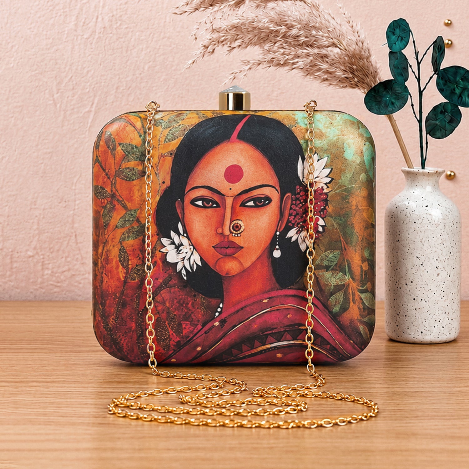 Artklim Elegant Lady Printed Clutch