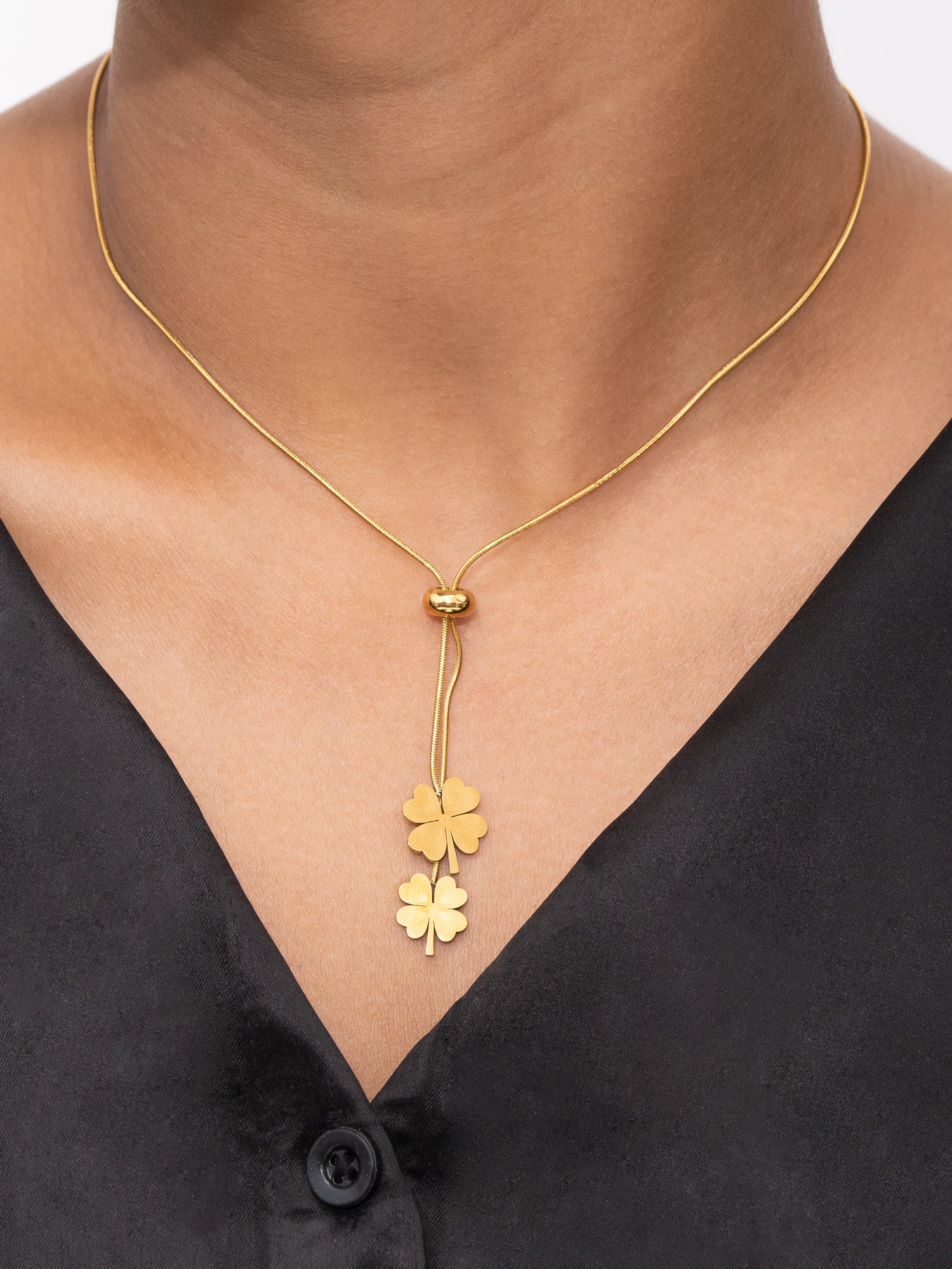 Artklim Gold Plated Lucky Clover Anti-Tarnish Necklace