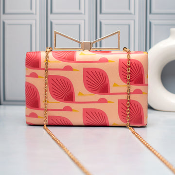Artklim Blush Graphic Bloom Printed Clutch
