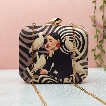 Artklim Swirl Art Printed Clutch