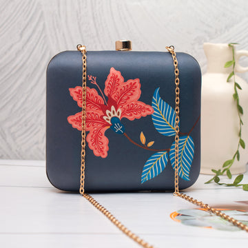 Artklim Navy Blue with Bold Portrait Clutch