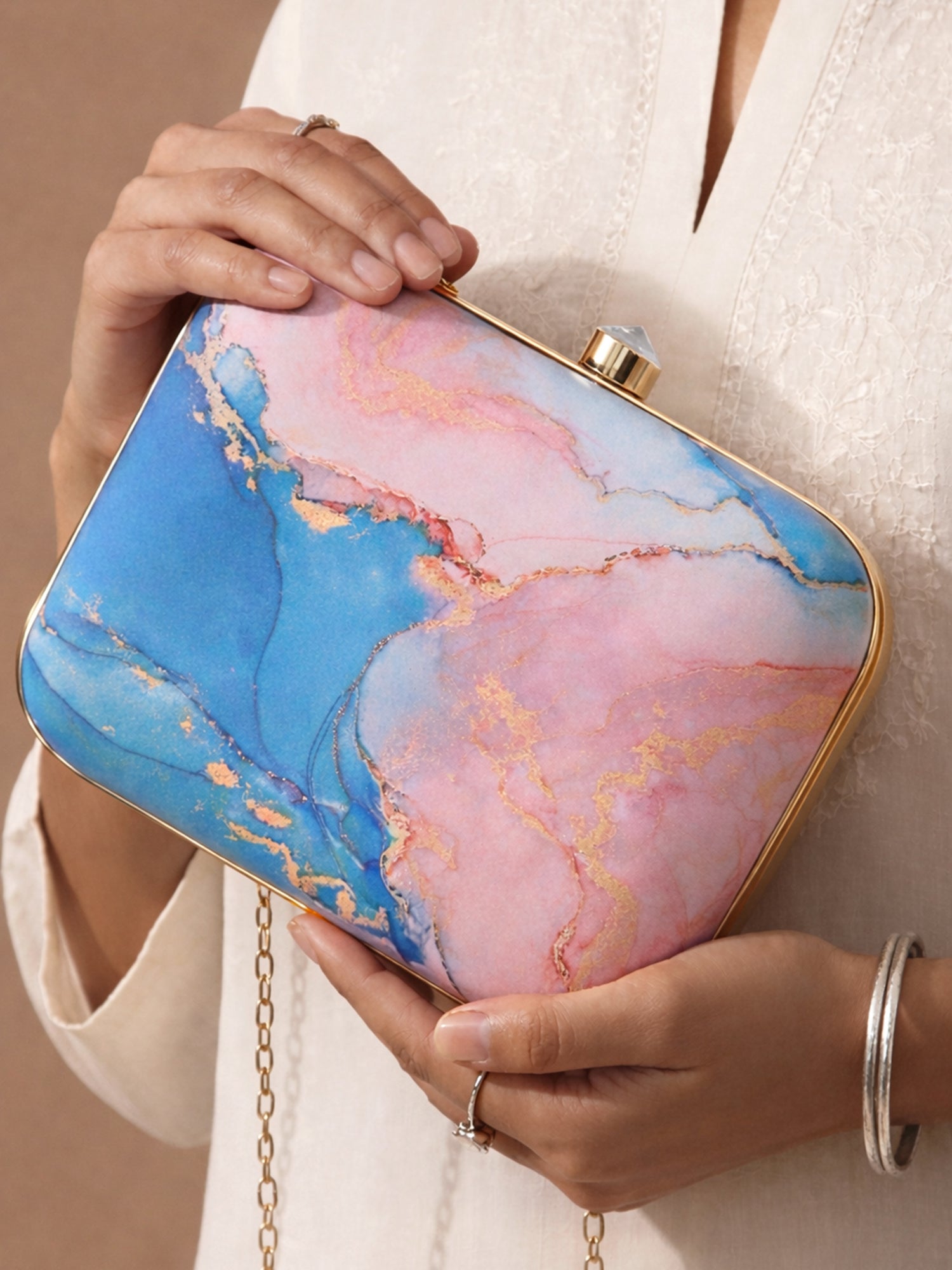 Artklim Fluid Art Printed Clutch