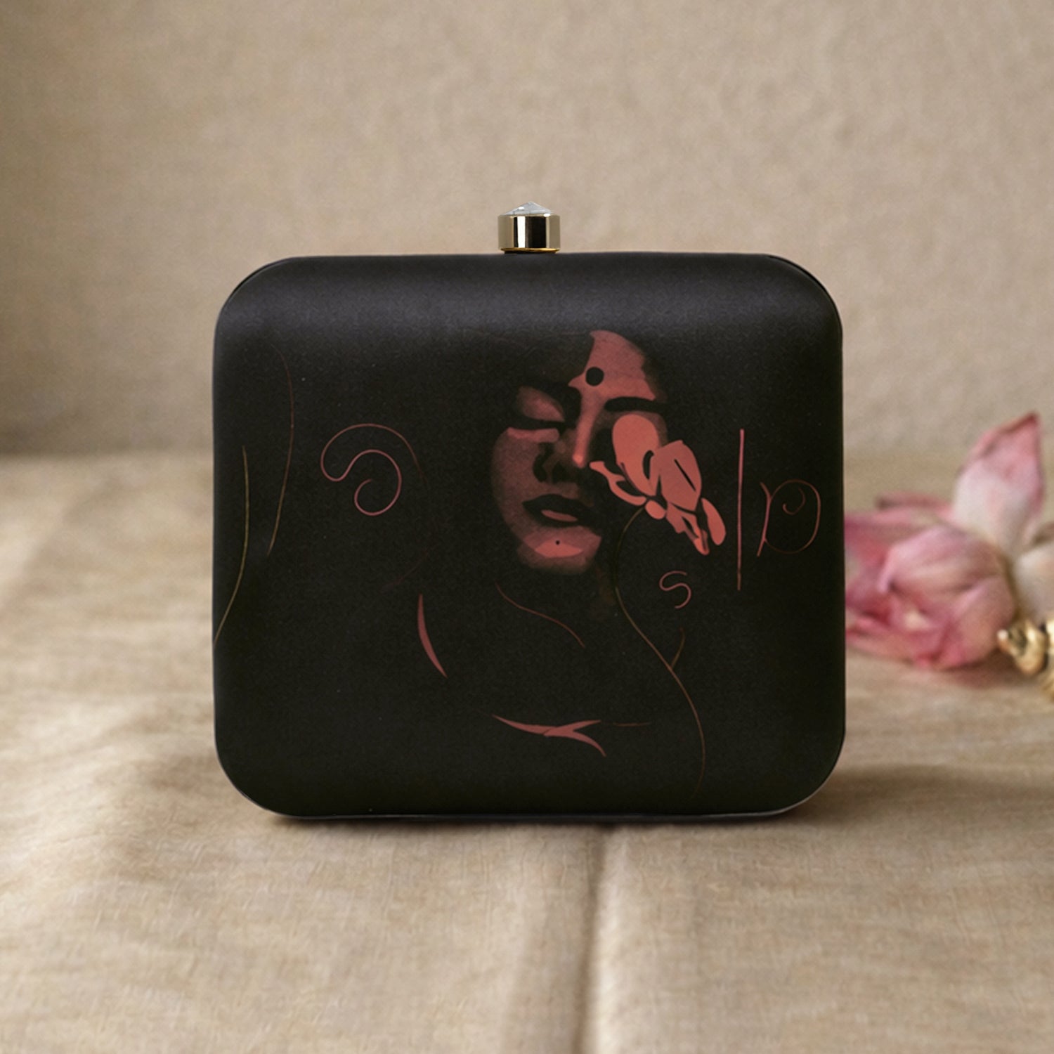 Artklim Midnight Muse Minimalist Clutch printed