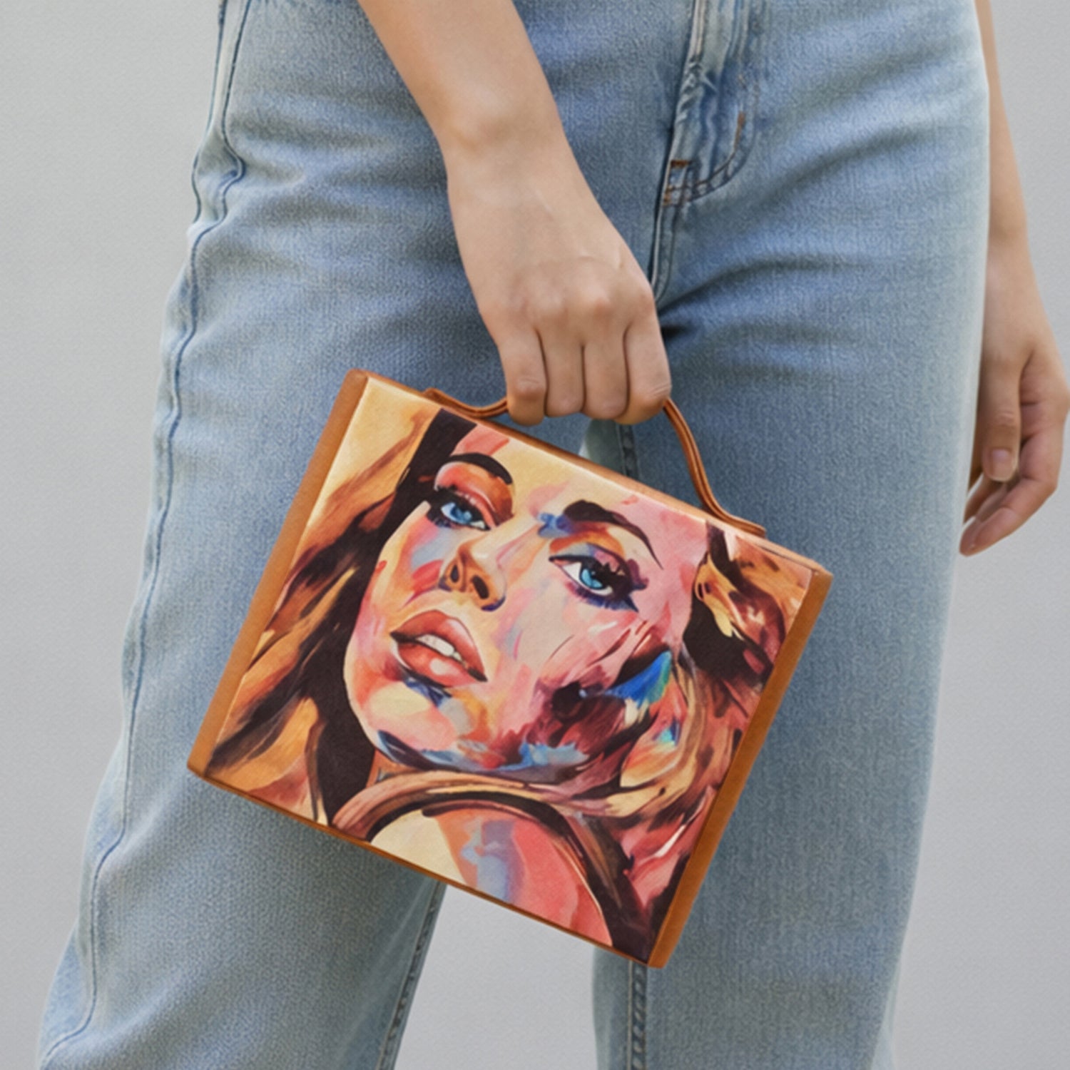 Blue Eyes Girl Portrait Clutch