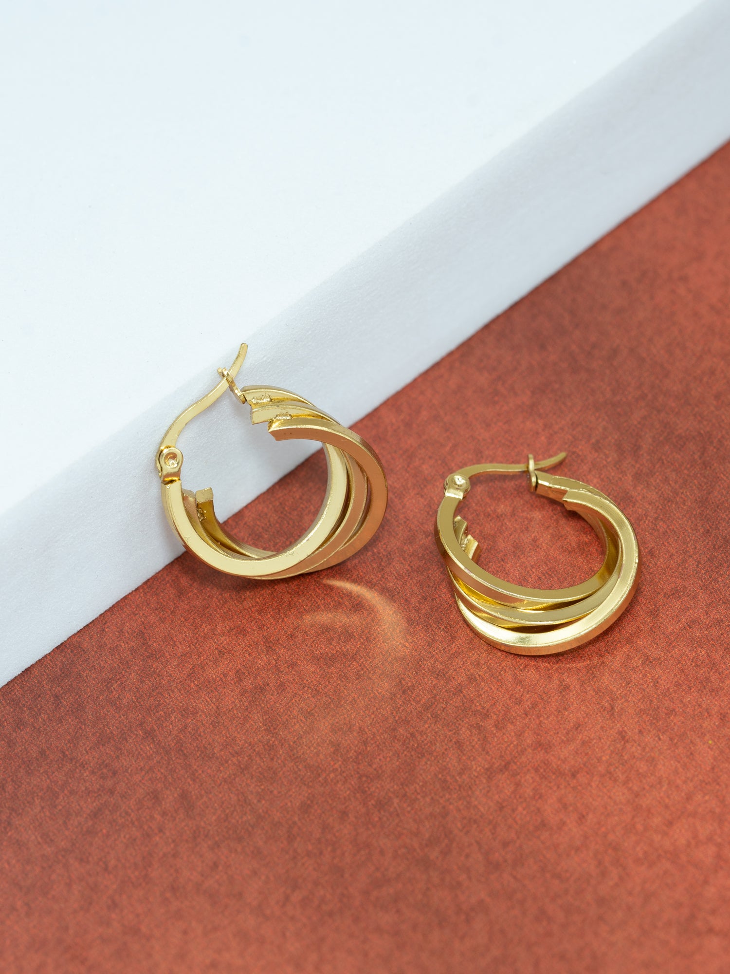 Artklim Radiant Round Hoops Anti-Tarnish Earrings