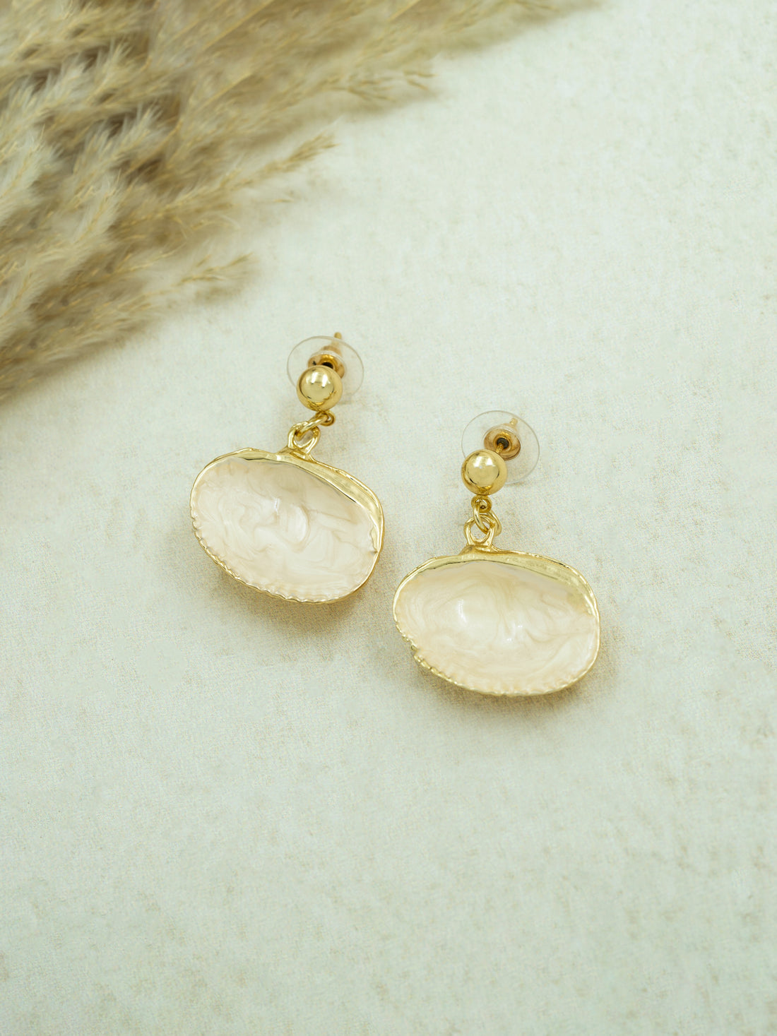 Artklim Oval Textured Anti Tarnish Earrings