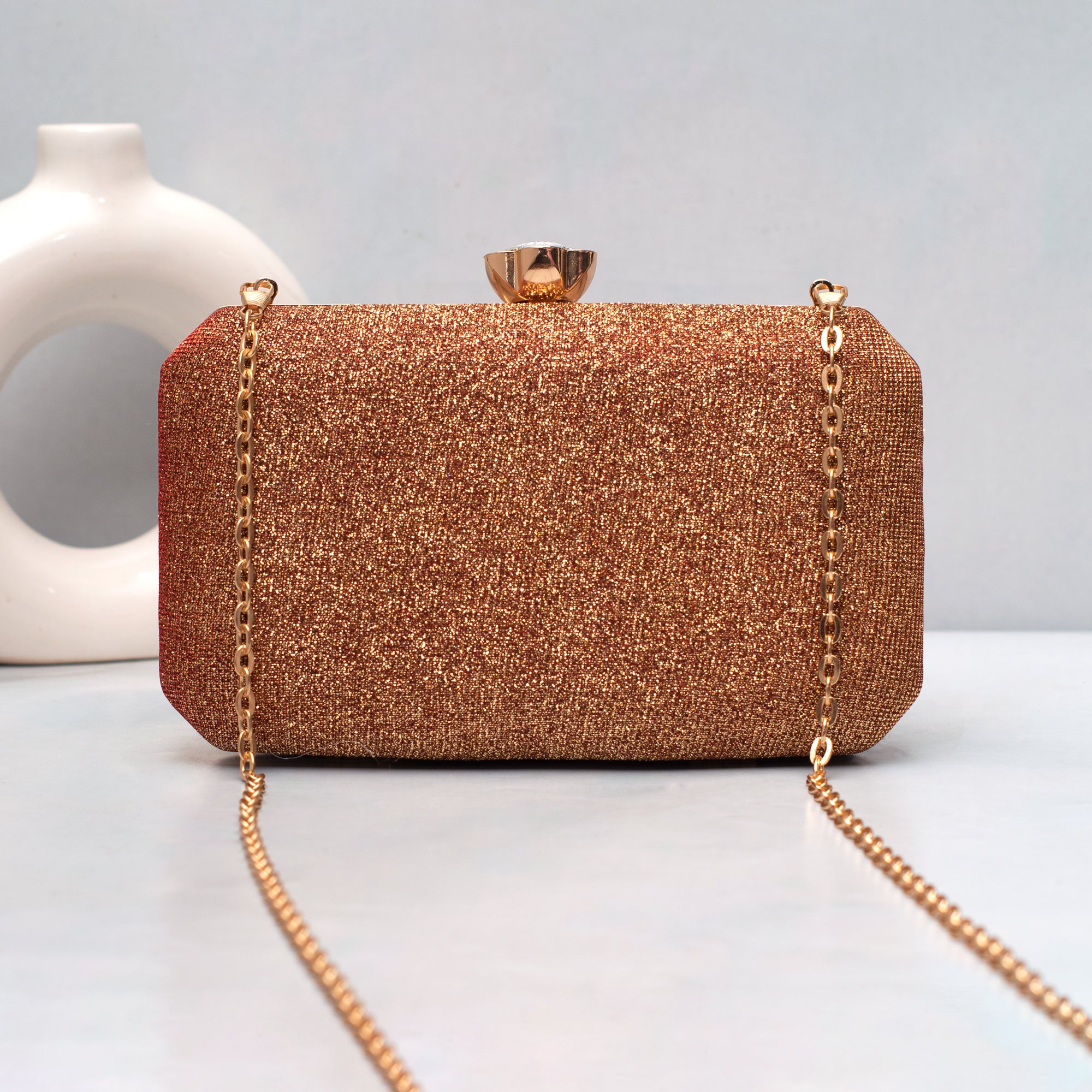 Artklim Golden Glow Luxe Embroidered Clutch