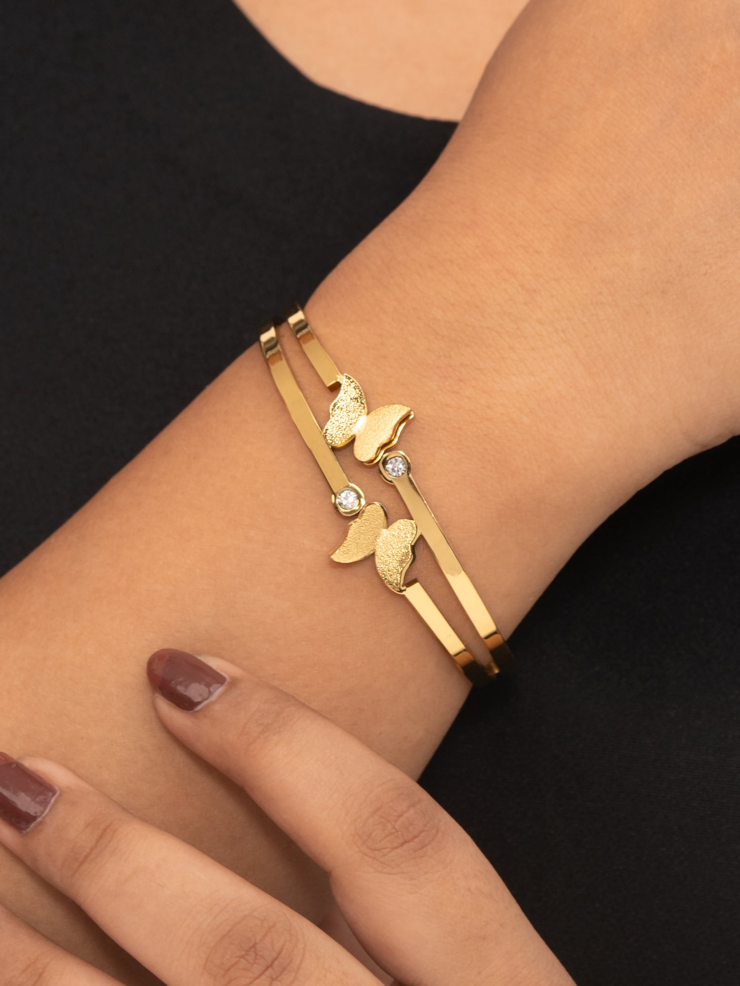 Artklim Gold Plated Anti Tarnish Butterfly Sparkle Bracelet