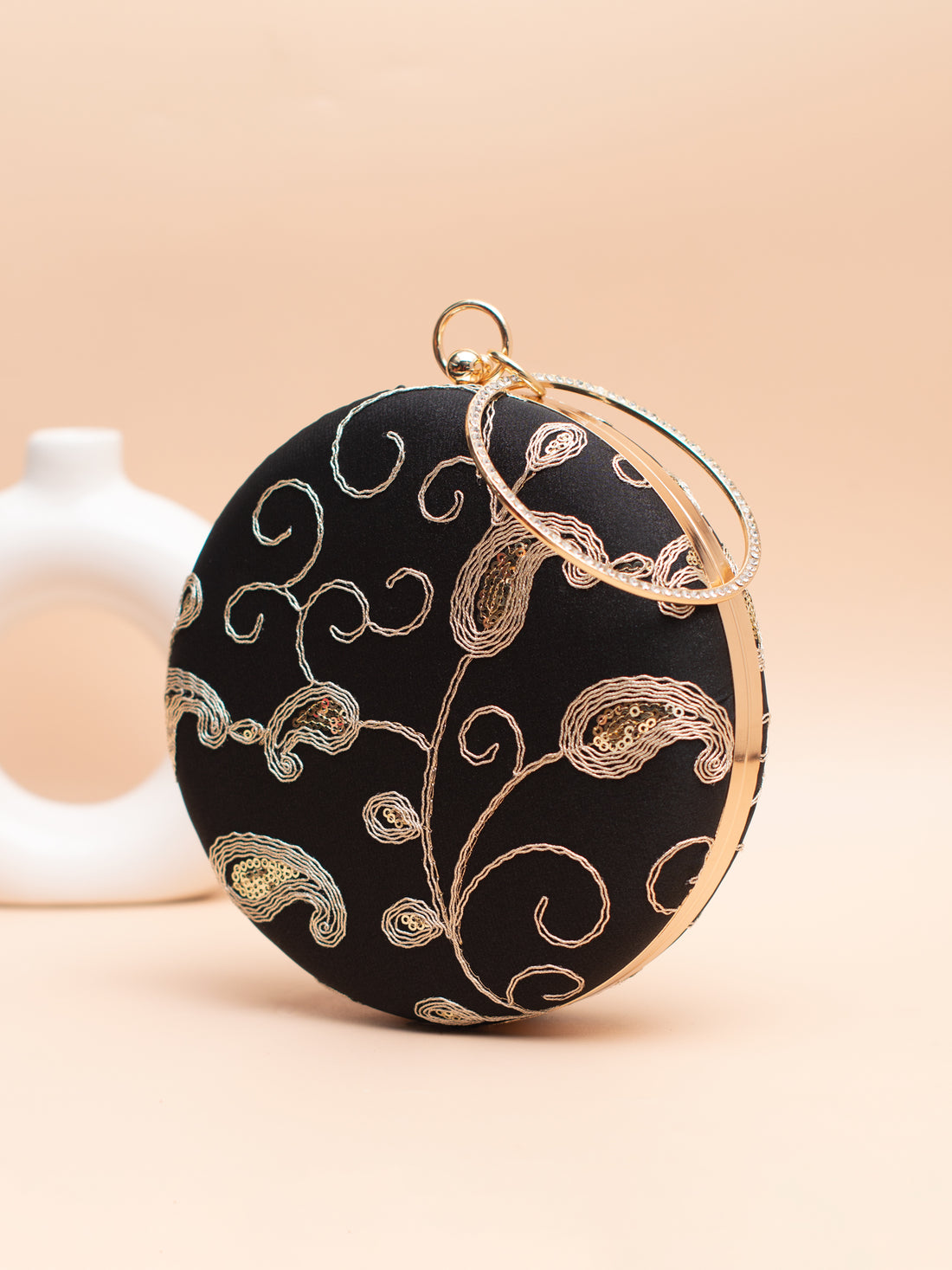 Artklim Black with Golden Paisley Design