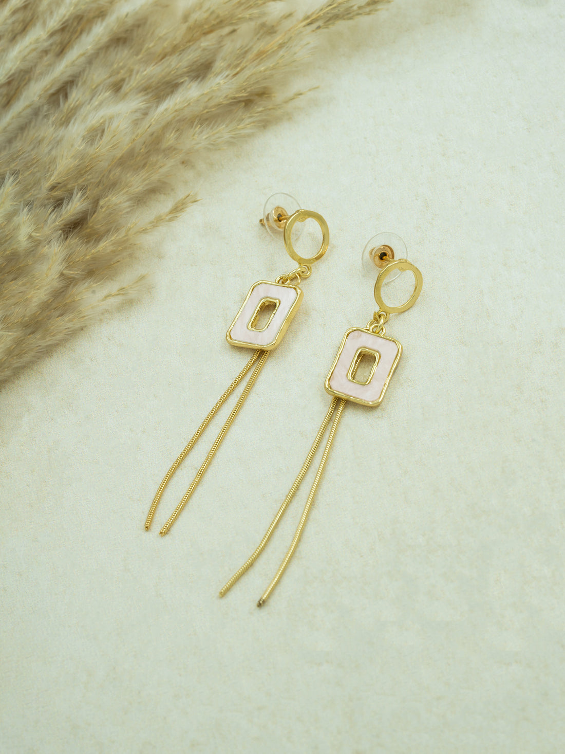 Artklim Rectangular Drop Anti Tarnish Earrings