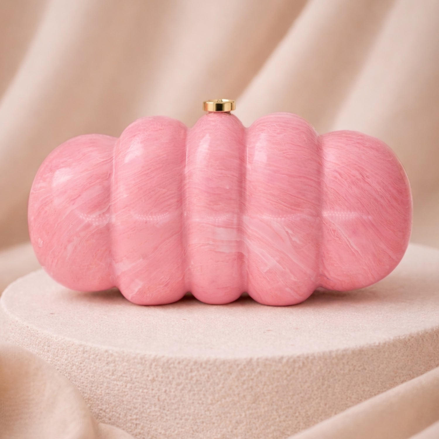 Artklim Elegant Pink Puff Acrylic Clutch