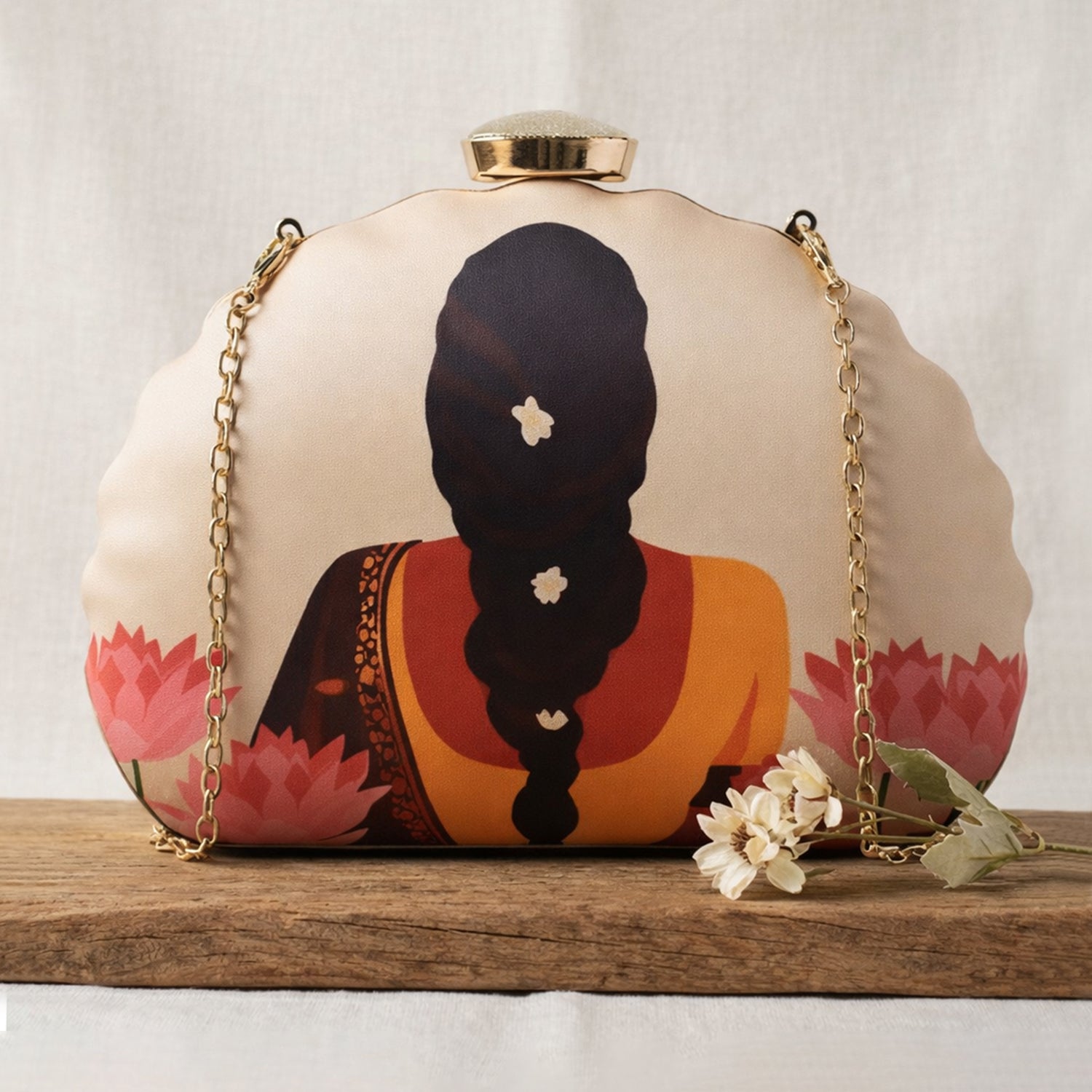 Artklim Flower Lady Printed Clutch