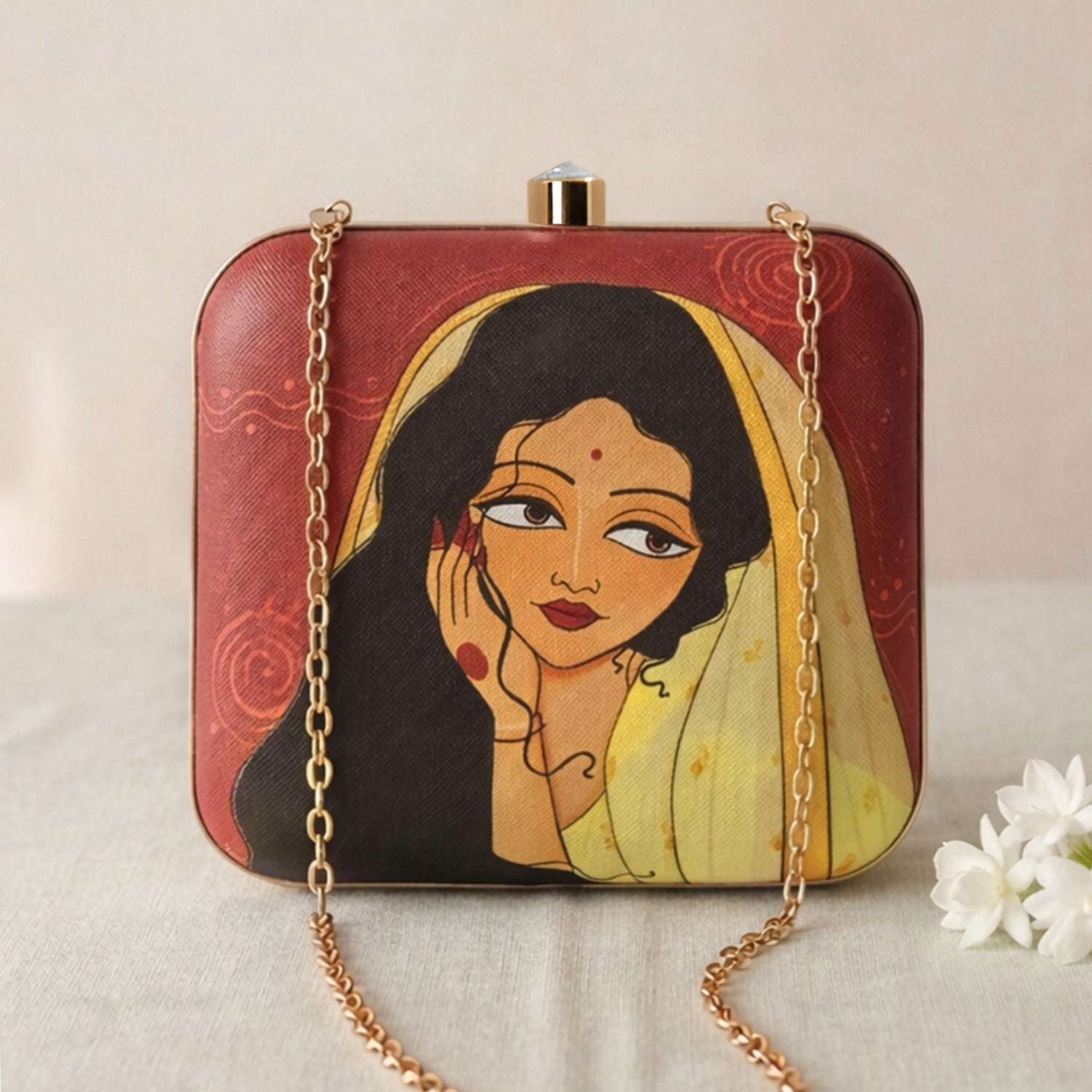 Artklim Regal Portrait Heritage Elegance Printed  Clutch