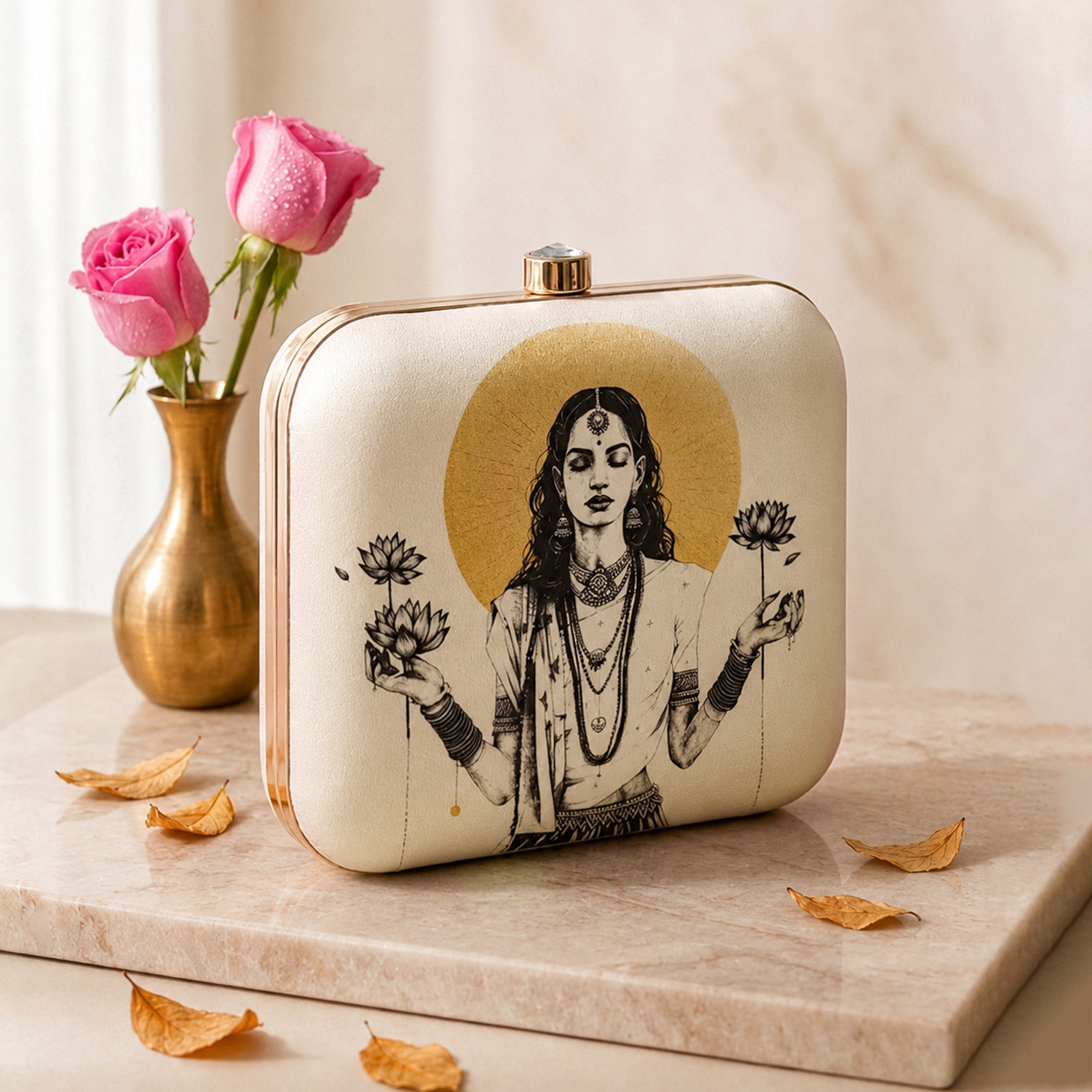 Goddess Lakshmi Printed Clutch