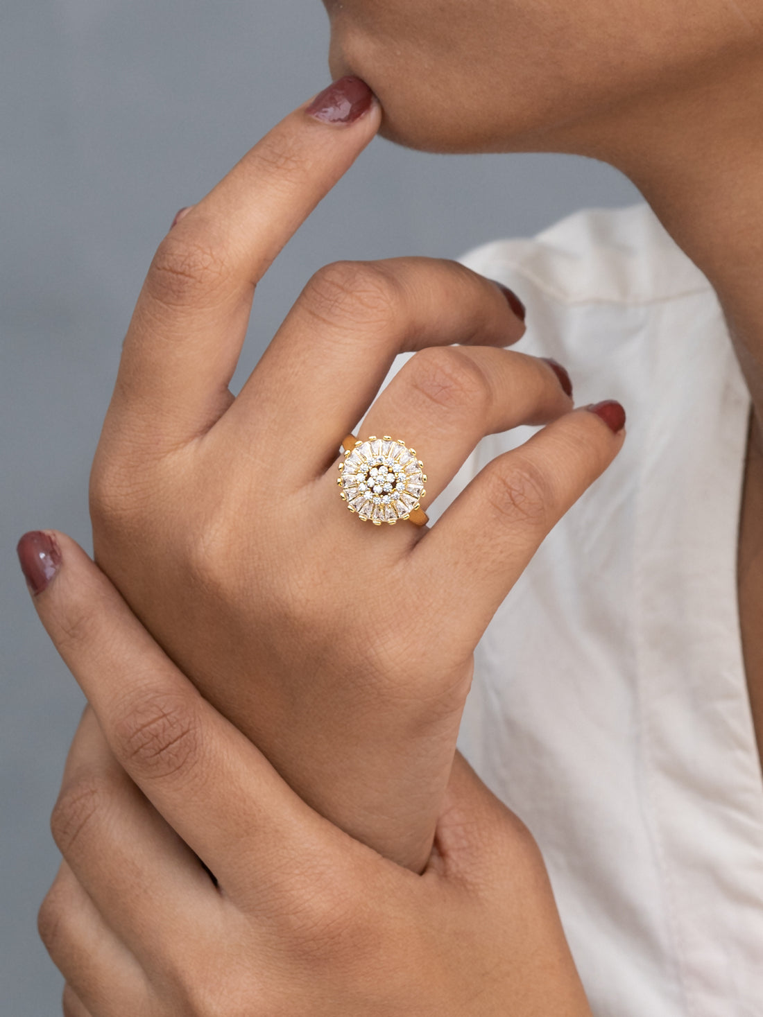 Artklim Gold-Plated Radiant Dome Anti-Tarnish Ring