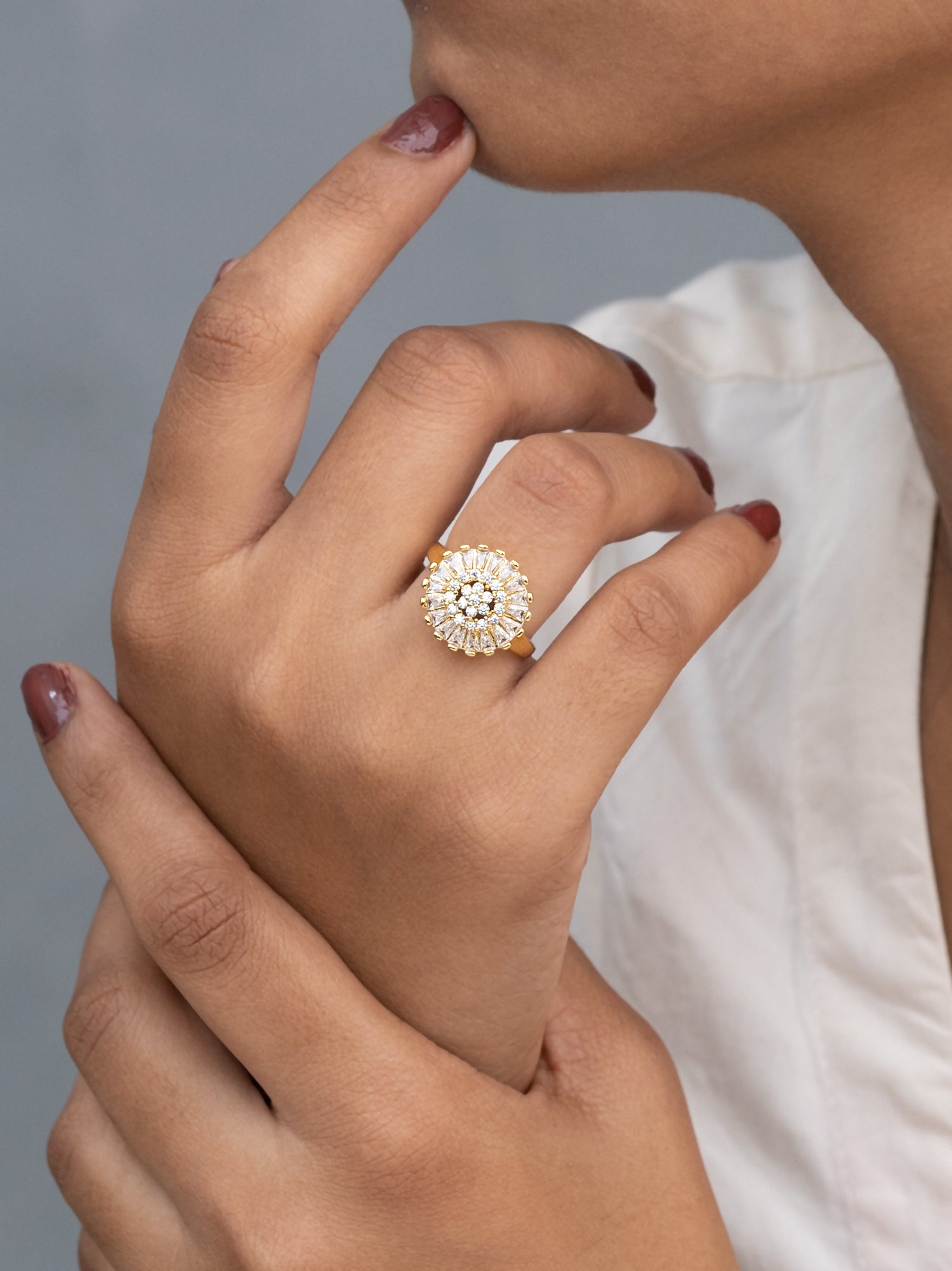 Artklim Gold-Plated Radiant Dome Anti-Tarnish Ring