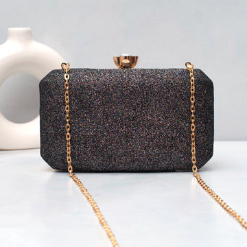 Artklim Midnight Charcoal Luxe Embroidered Clutch