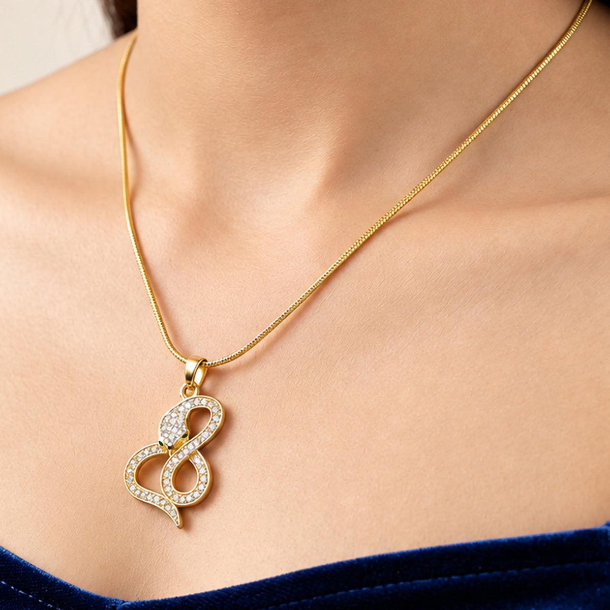 Artklim Elegant Infinity Crystal Cut Anti-Tarnish Pendant Necklace