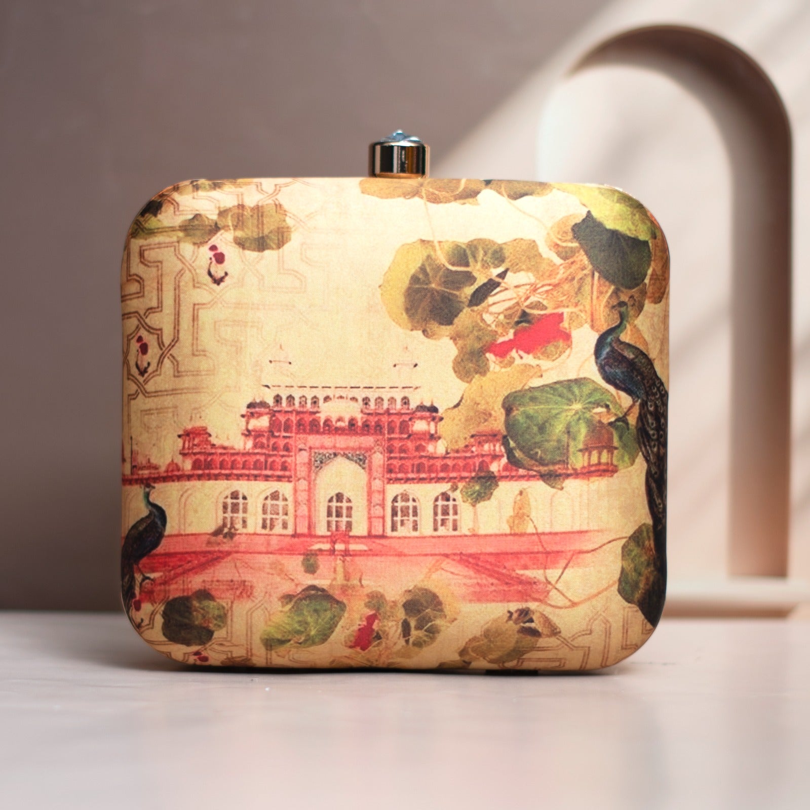 Artklim Traditional Mughal Motif Printed Clutch