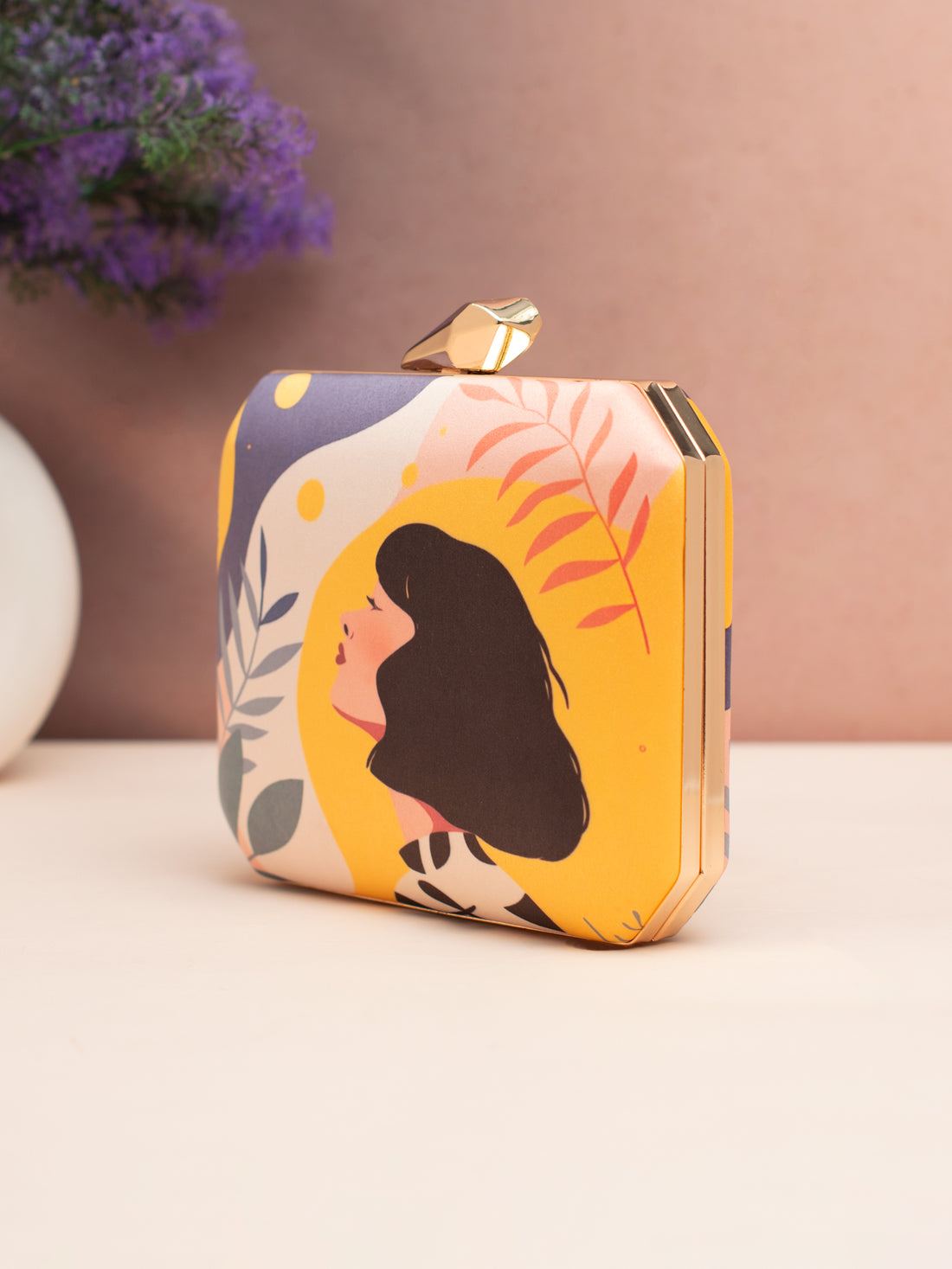 Sunlit Silhouette Printed Clutch